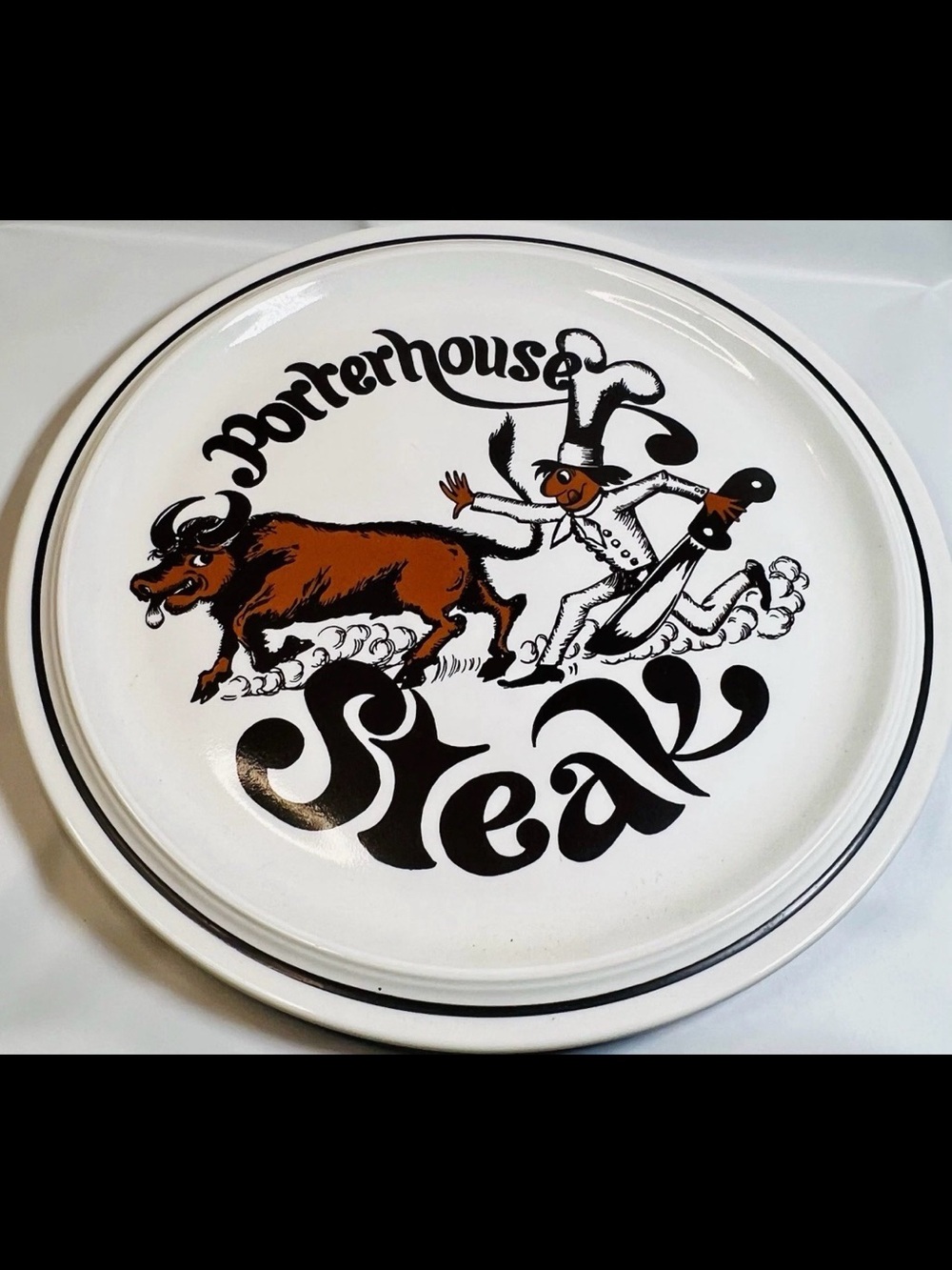 Porter House Steak Plate Vtg Oeslauer W. Goebel Bavaria W. Germany 12inch